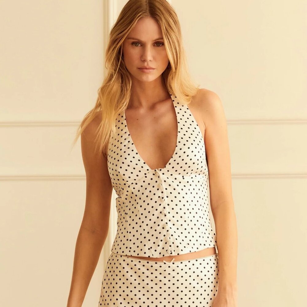 Cotton Candy LA Polka Dot Halter Top